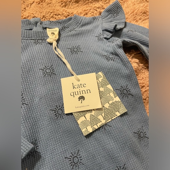 NWT Kate Quinn Waffle Sun Patterned Ruffle Sleeve Dress - Picture 4 of 5